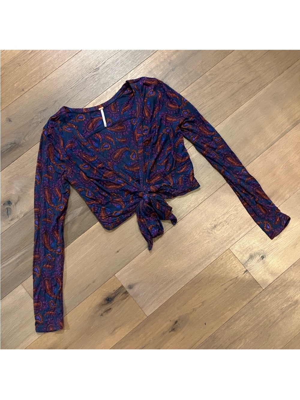 Free People Rosey Cheeks Top Sapphire Combo Paisley